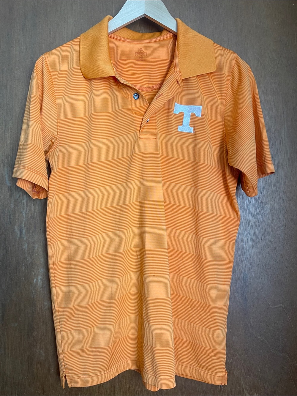 Classic Tennessee Orange Short-Sleeve Striped Polo with Power T Emblem